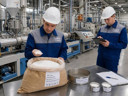 Входной контроль сырья: отбор пробы ПВХ-смолы перед запуском партии